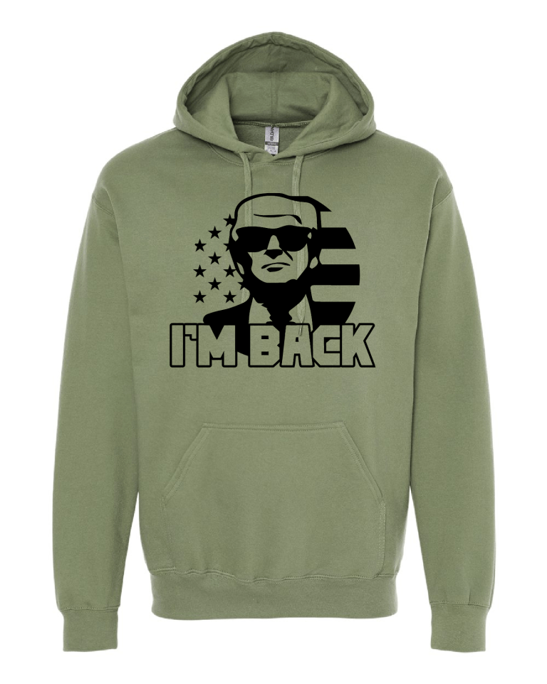 Im Back Black - Military Green Hoodie (1)