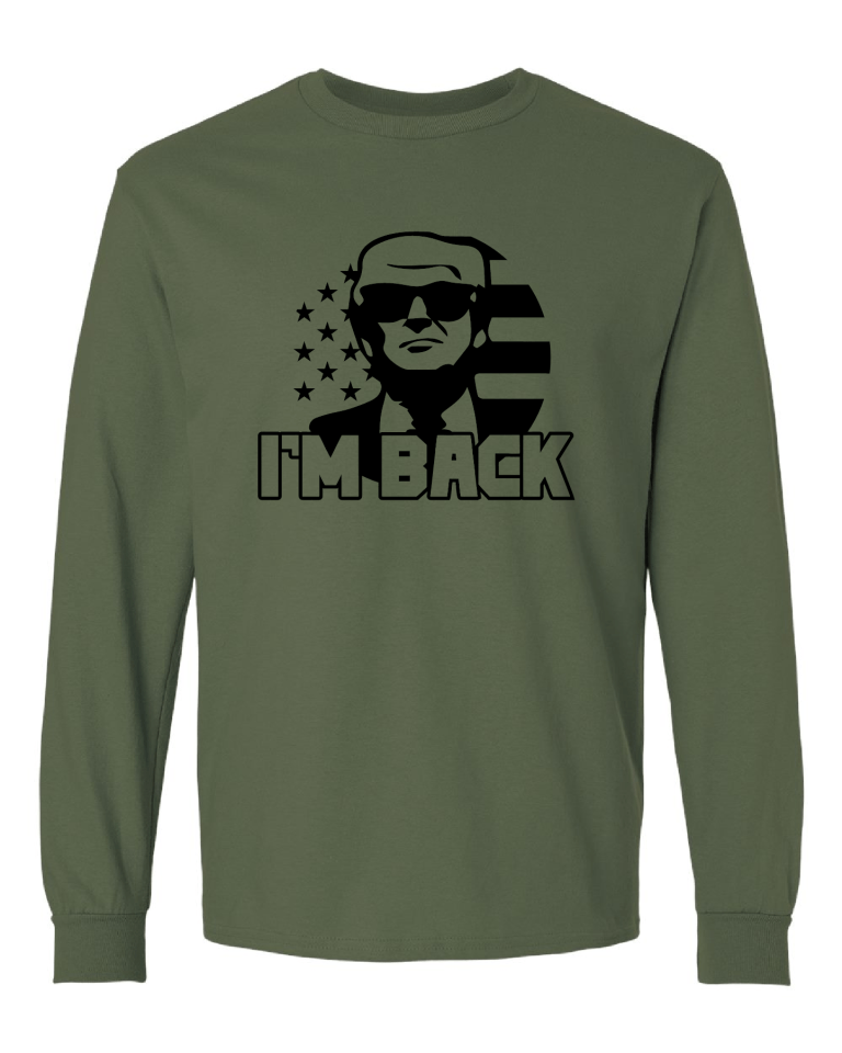 Im Back Black - Military Green Long Sleeve (1)