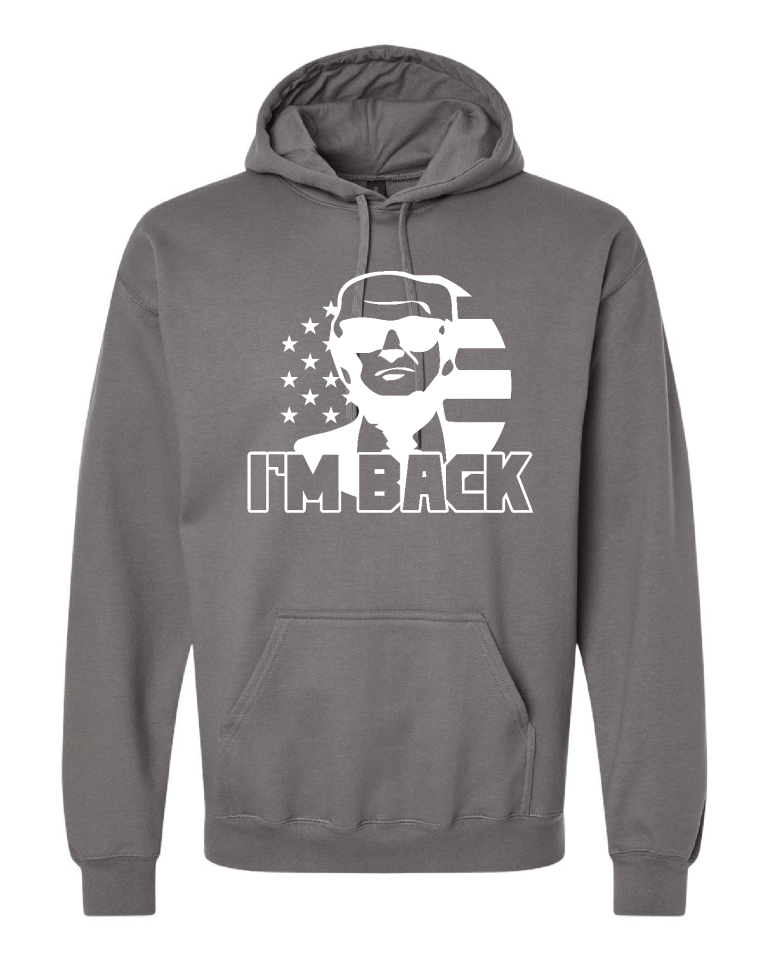 Im Back White - Charcoal Hoodie (1)