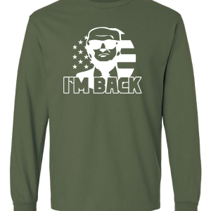 Im Back White - Military Green Long Sleeve