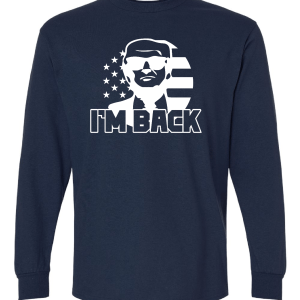 Im Back White - Navy Long Sleeve
